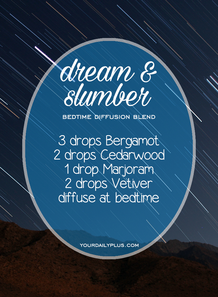 Having trouble sleeping? Try these essential oils for deep sleep that promote relaxation and a restful sleeping environment. Dream and Slumber diffusion blend with Bergamot, Cedarwood, Marjoram and Vetiver.